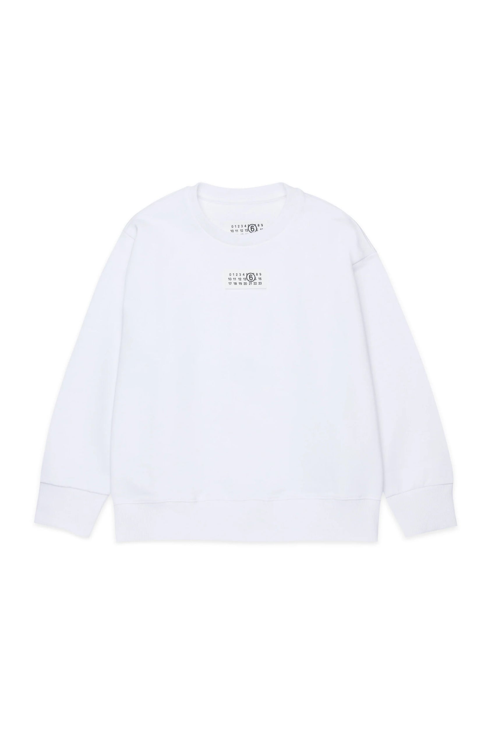 MM6 Felpa bianca girocollo con logo