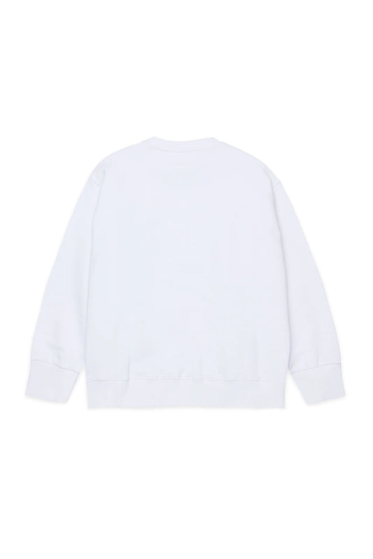 MM6 Felpa bianca girocollo con logo