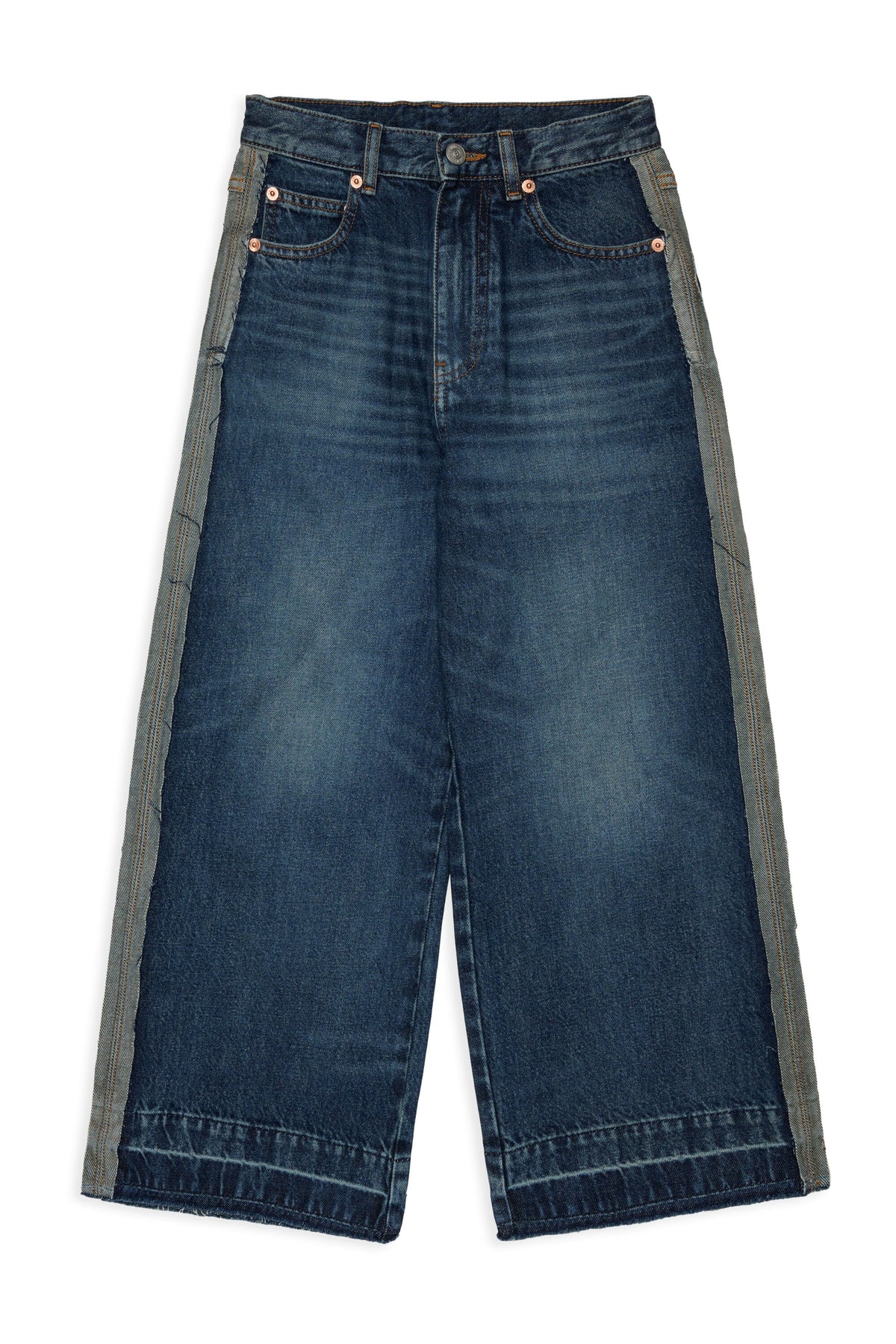 MM6 for Kids Jeans blu cimosati con orlo sfrangiato