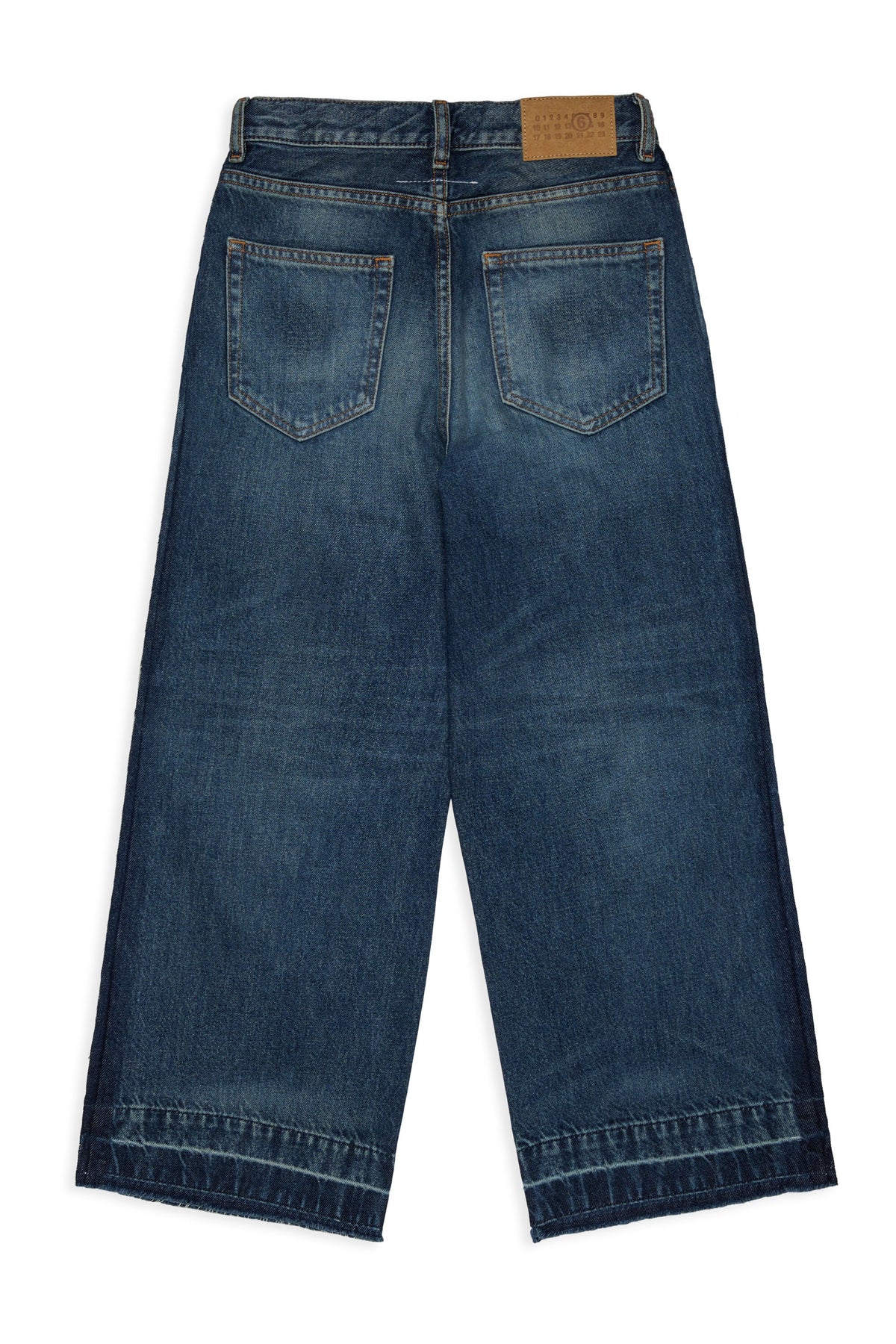 MM6 for Kids Jeans blu cimosati con orlo sfrangiato