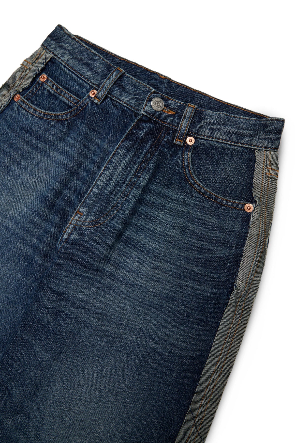 MM6 for Kids Jeans blu cimosati con orlo sfrangiato