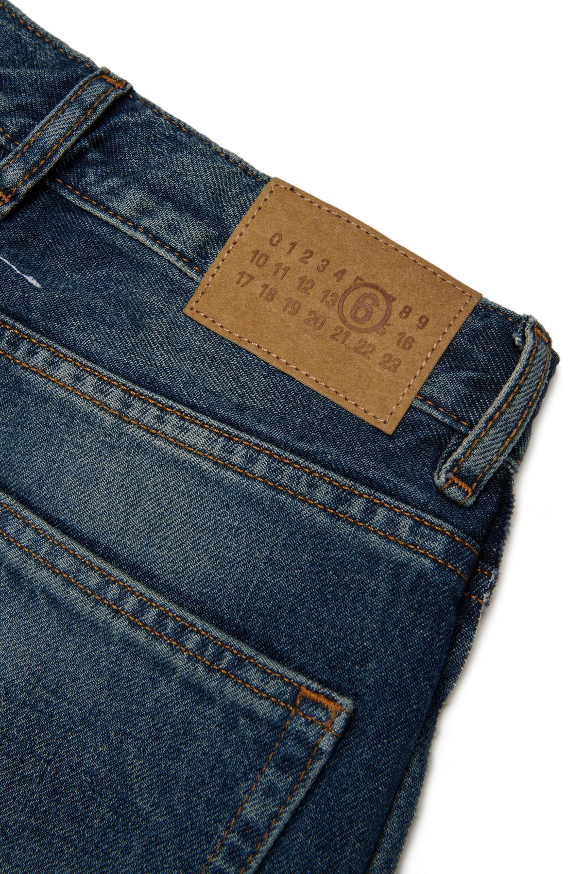 MM6 for Kids Jeans blu cimosati con orlo sfrangiato