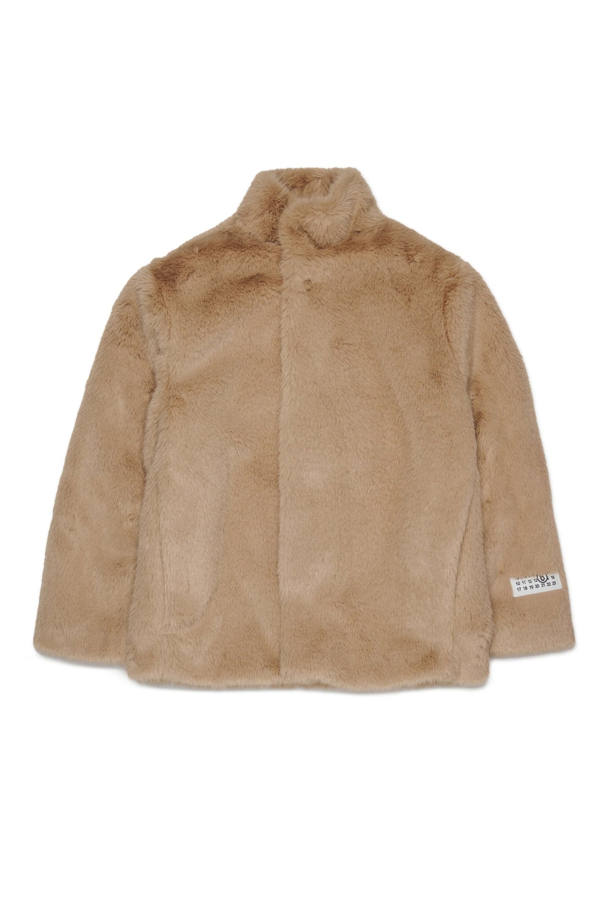 MM6 for Kids Giacca in pelliccia sintetica miele con logo