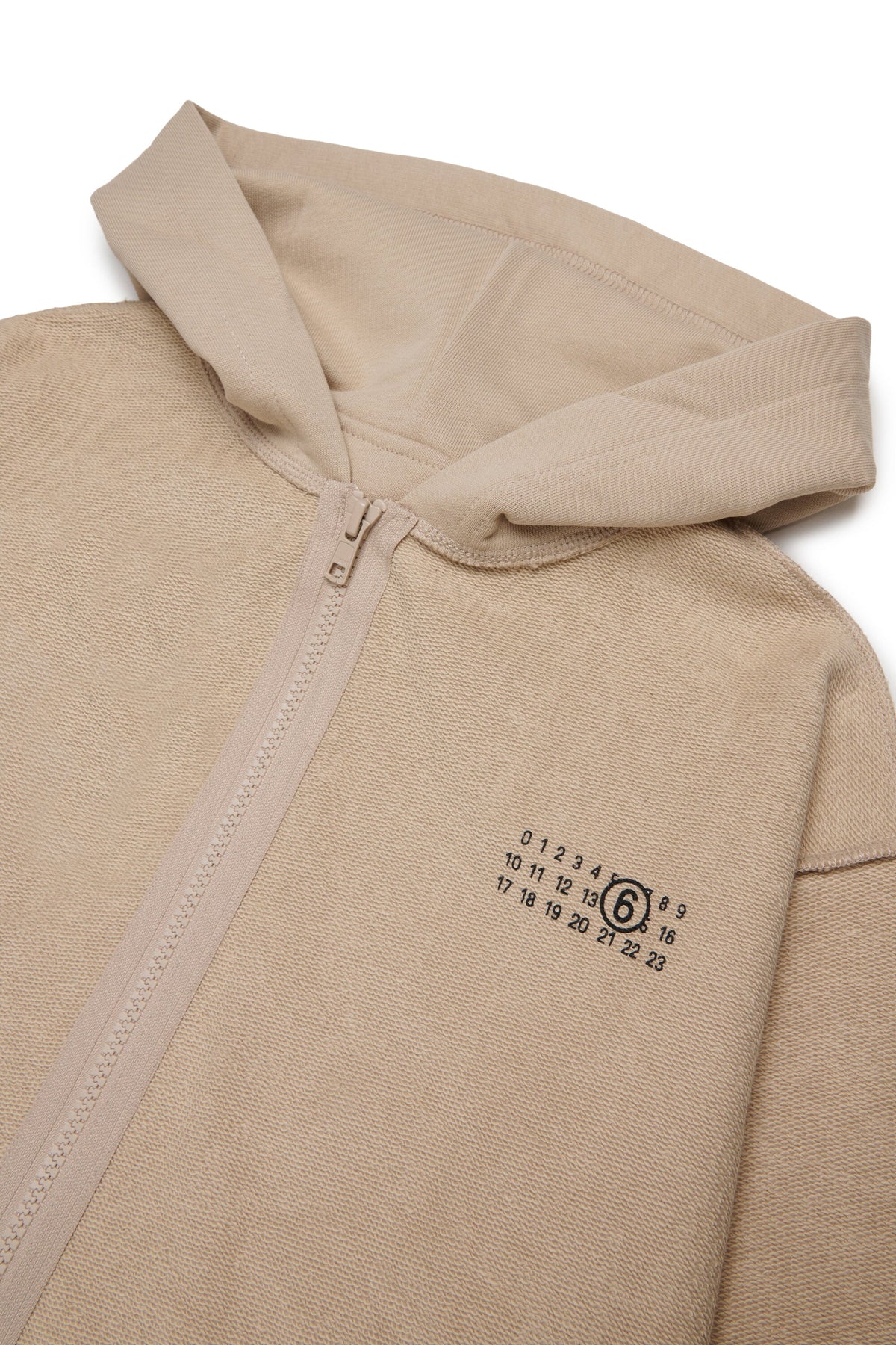 MM6 for Kids Felpa miele oversize con zip e cappuccio