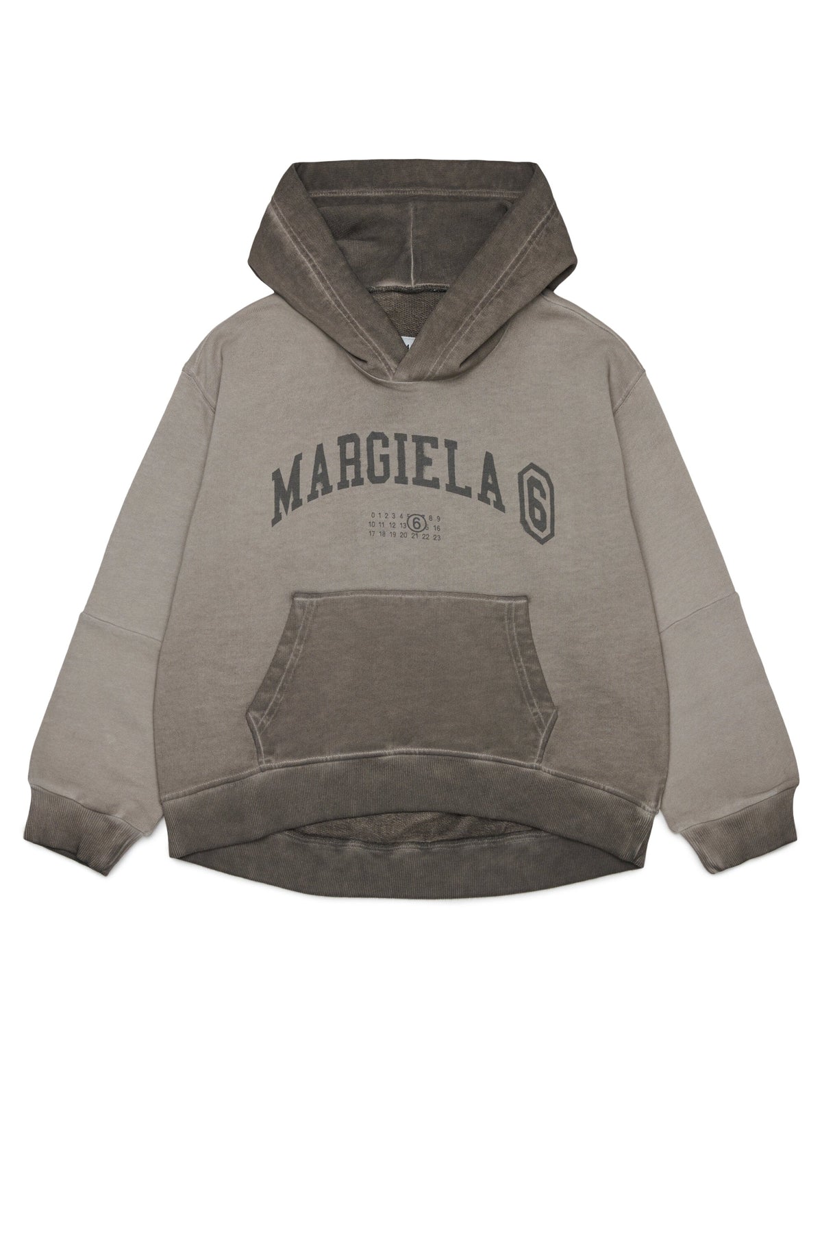 MM6 for Kids Felpa tortora con cappuccio e logo