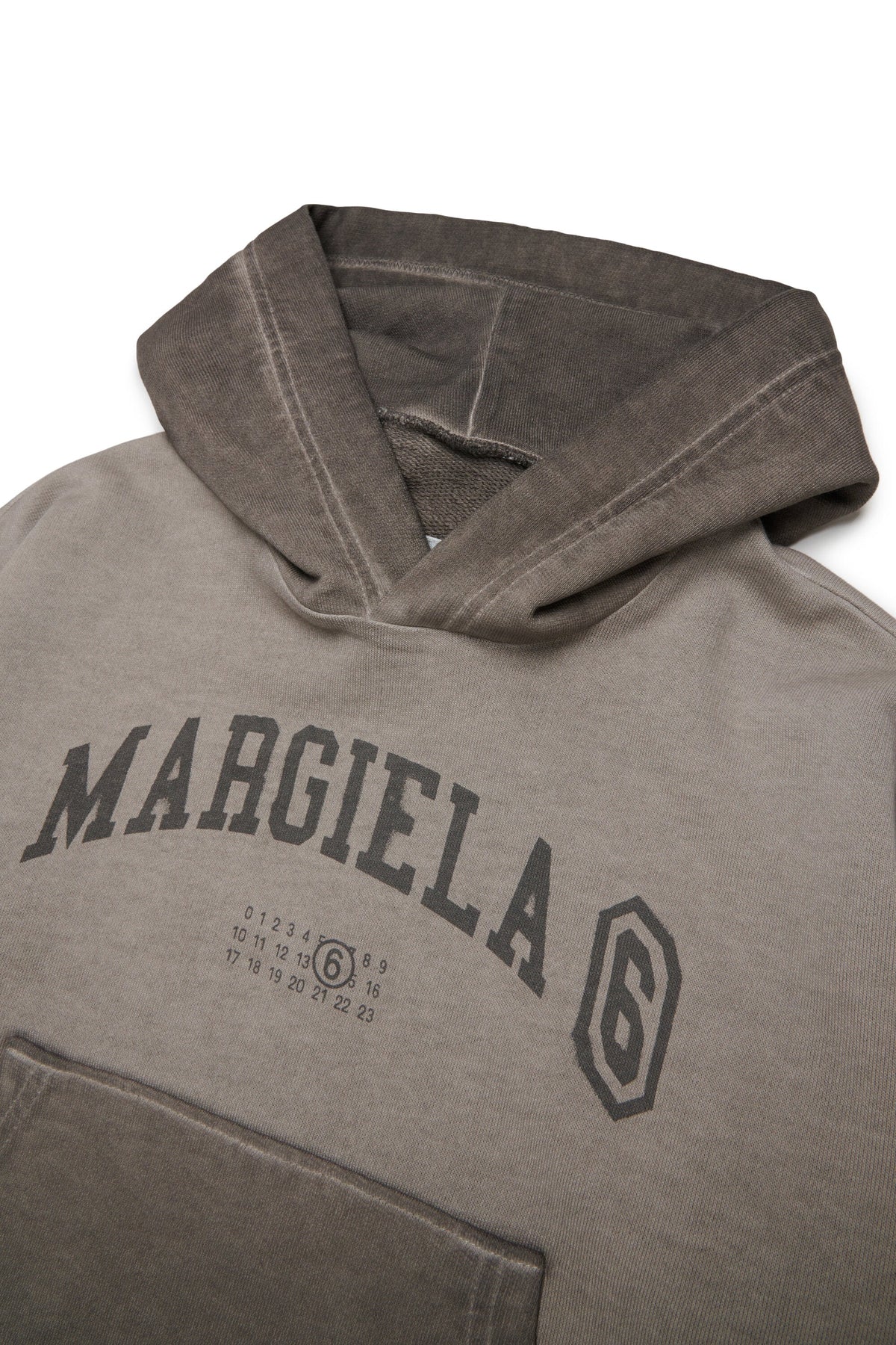 MM6 for Kids Felpa tortora con cappuccio e logo