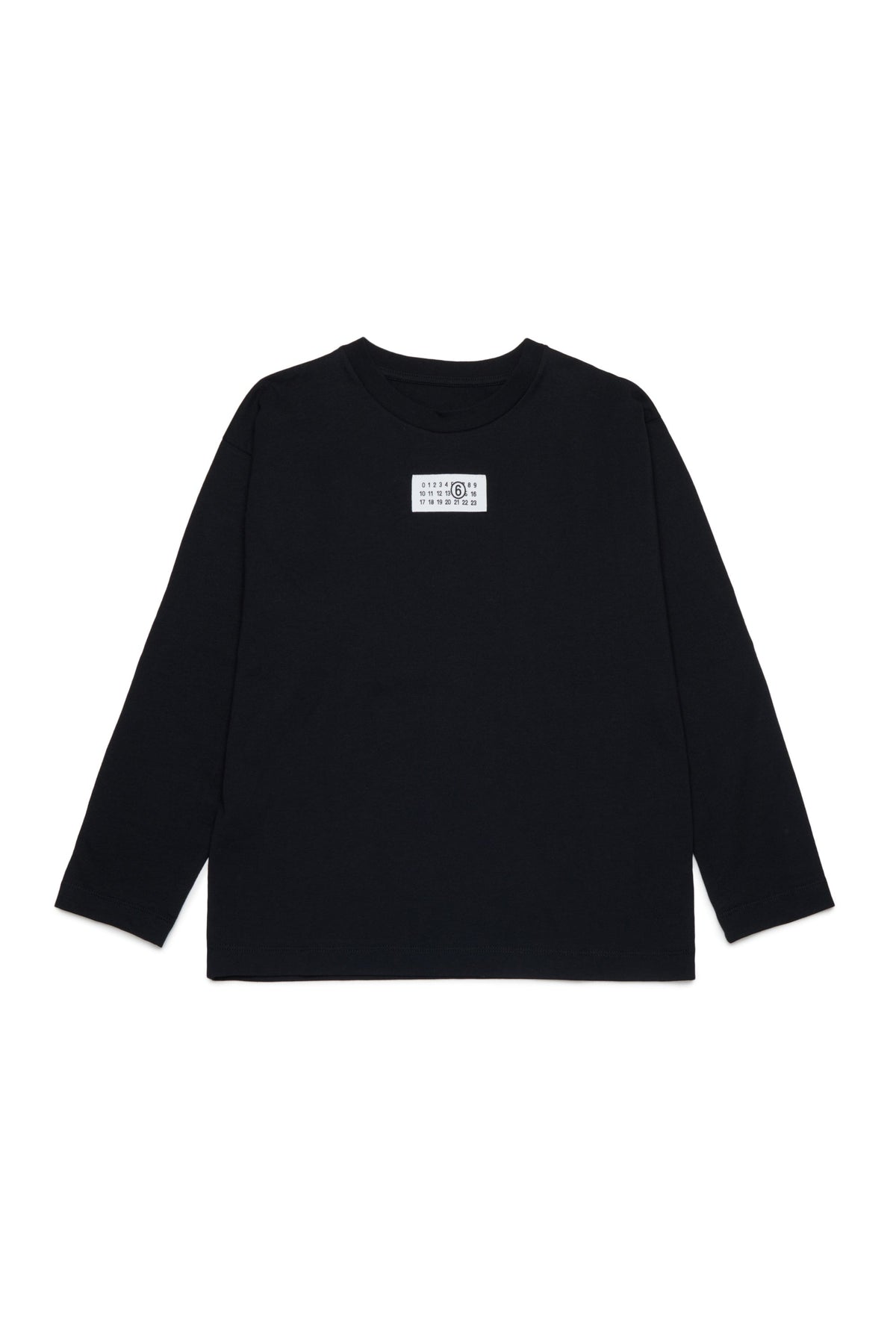 MM6 for Kids T-shirt nera manica lunga con logo