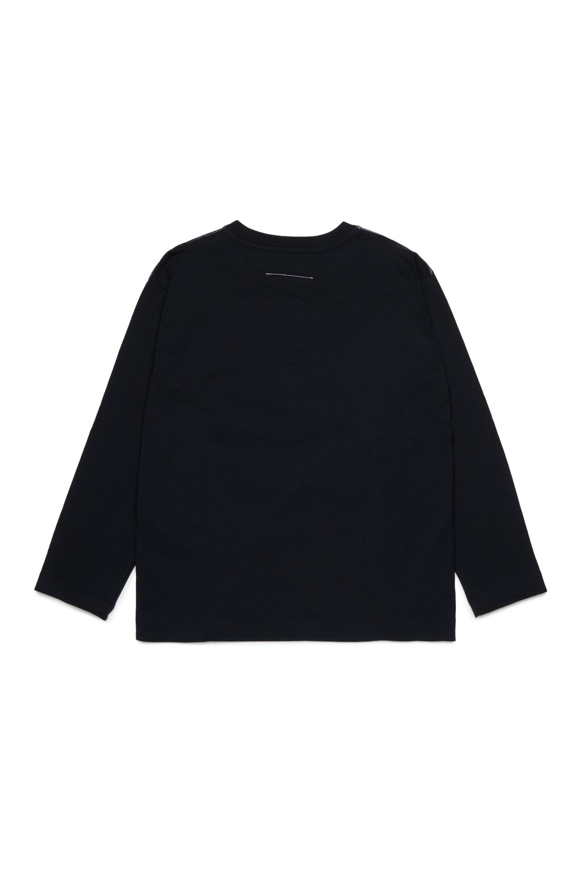 MM6 for Kids T-shirt nera manica lunga con logo