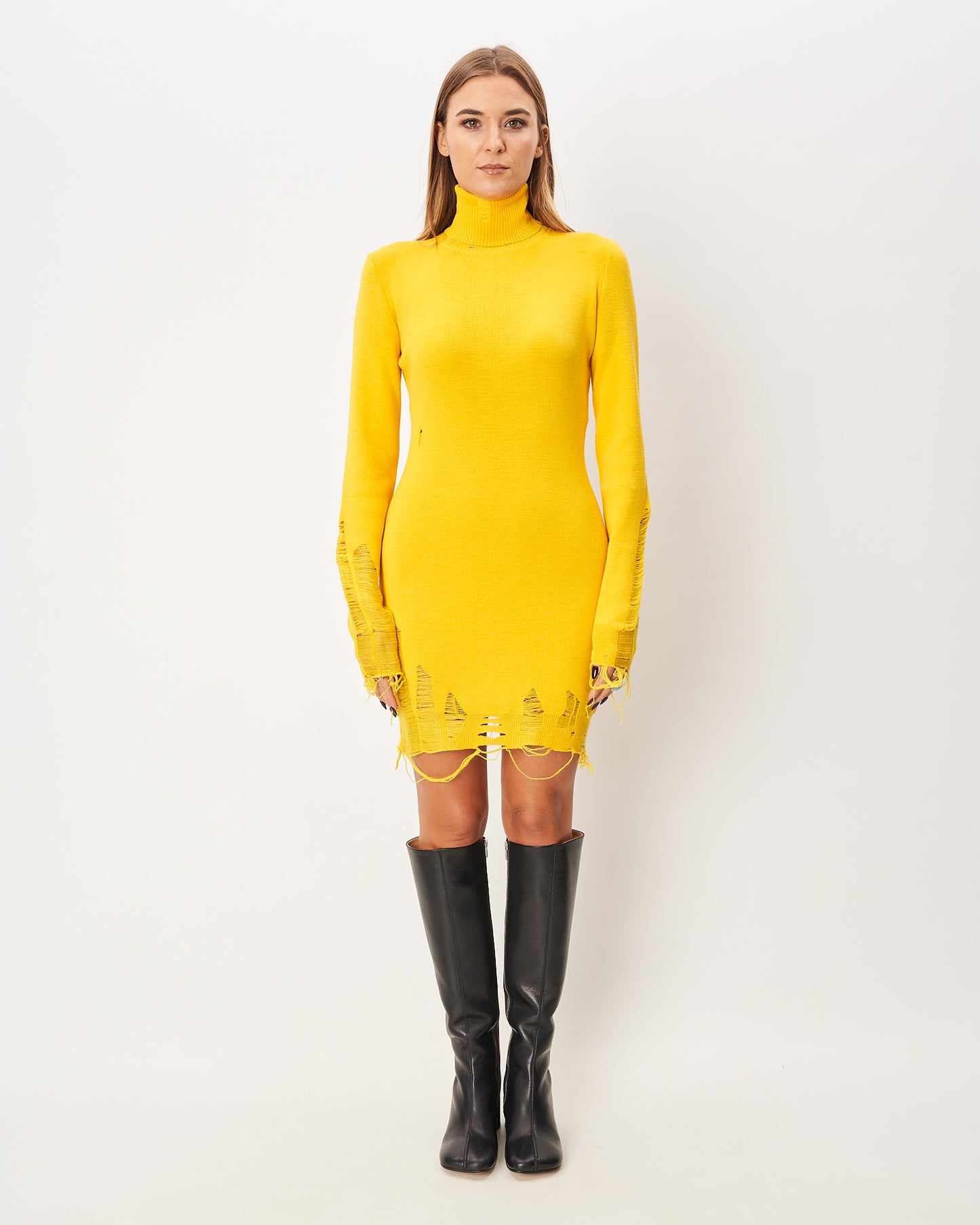 MM6 Margiela abito giallo in tricot