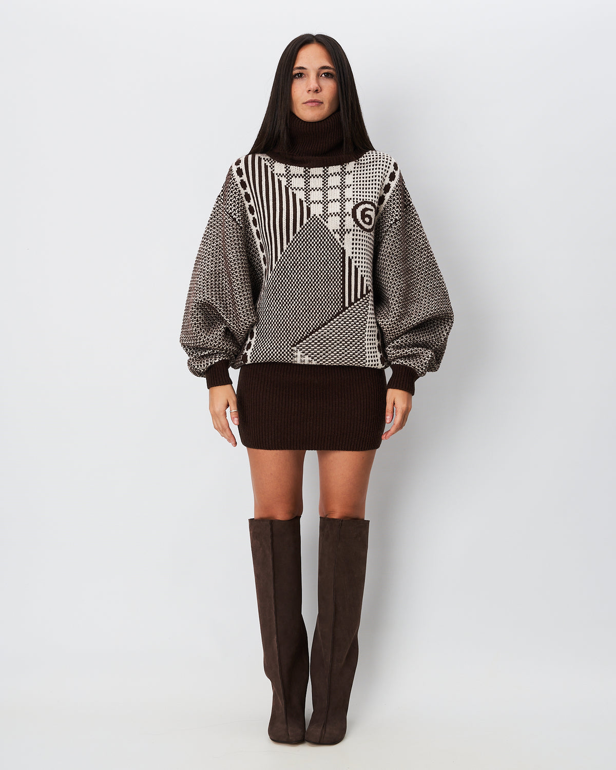MM6 Margiela abito in maglia intarsiato