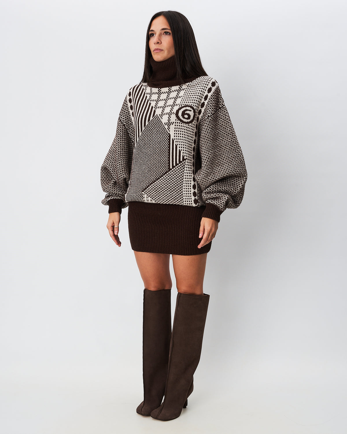 MM6 Margiela abito in maglia intarsiato