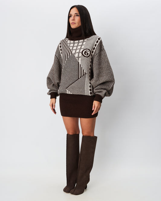 MM6 Margiela abito in maglia intarsiato
