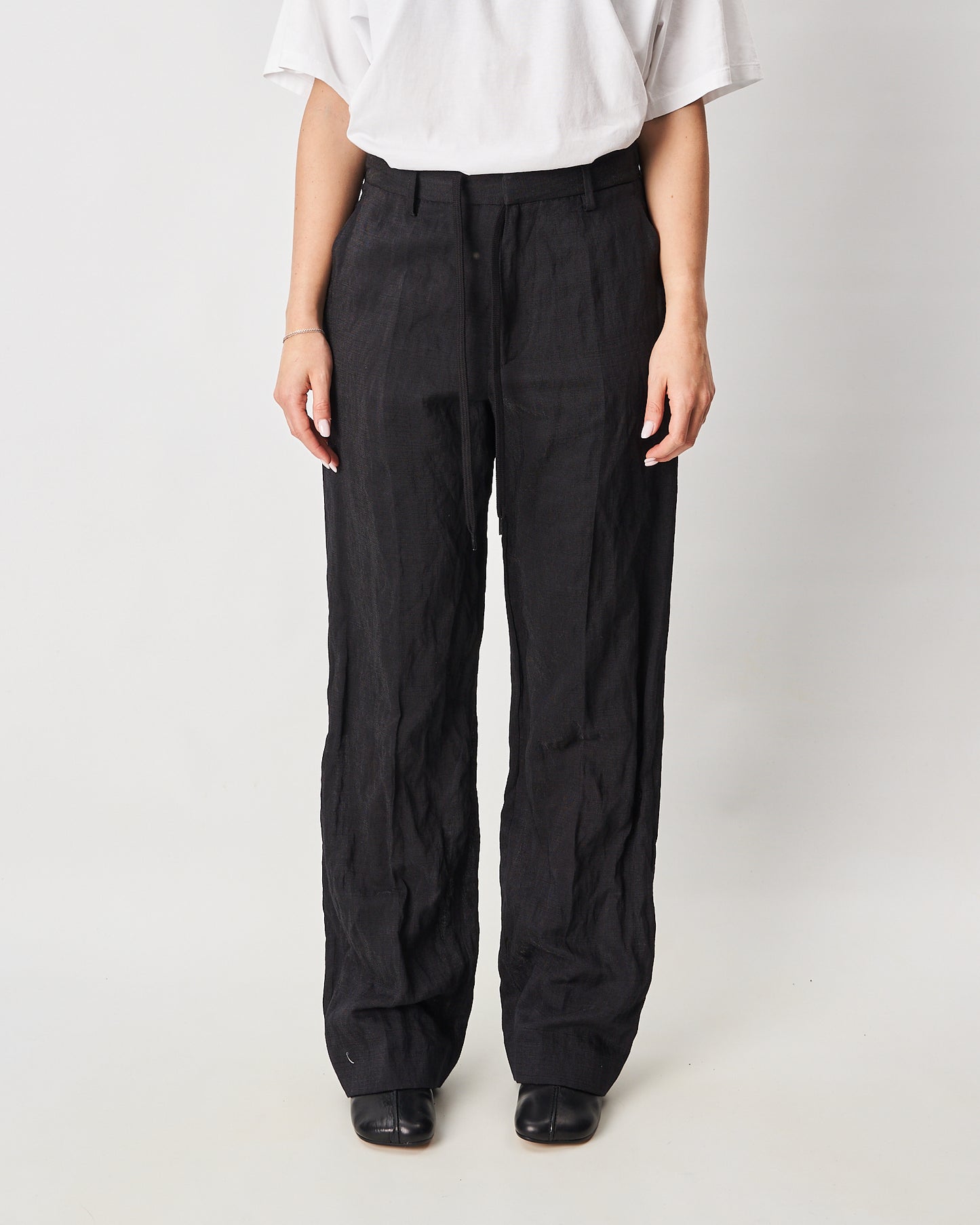 MM6 Margiela Pantalone tessuto effetto metallizzato