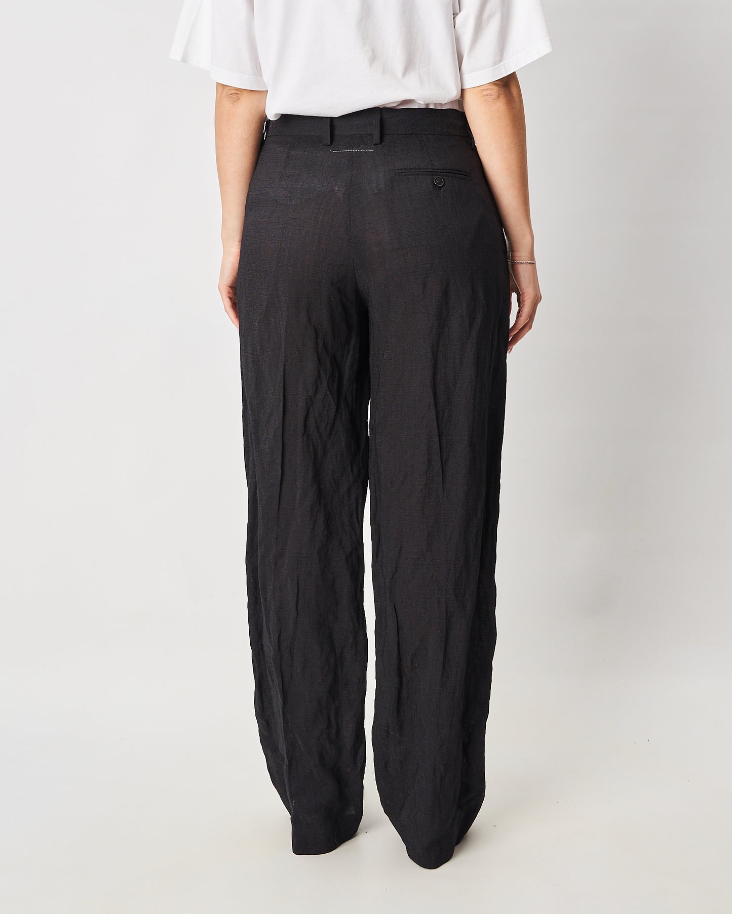 MM6 Margiela Pantalone tessuto effetto metallizzato