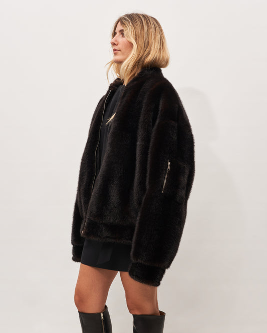 MM6 Margiela pelliccia fake cacao