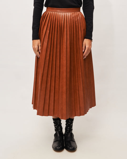 MM6 Margiela gonna ecopelle cognac