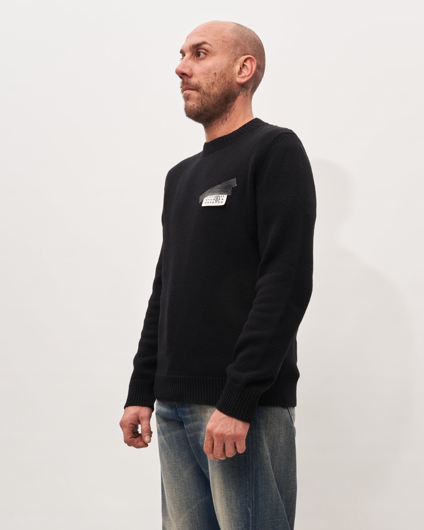 MM6 Margiela Maglia Nera Porta Logo