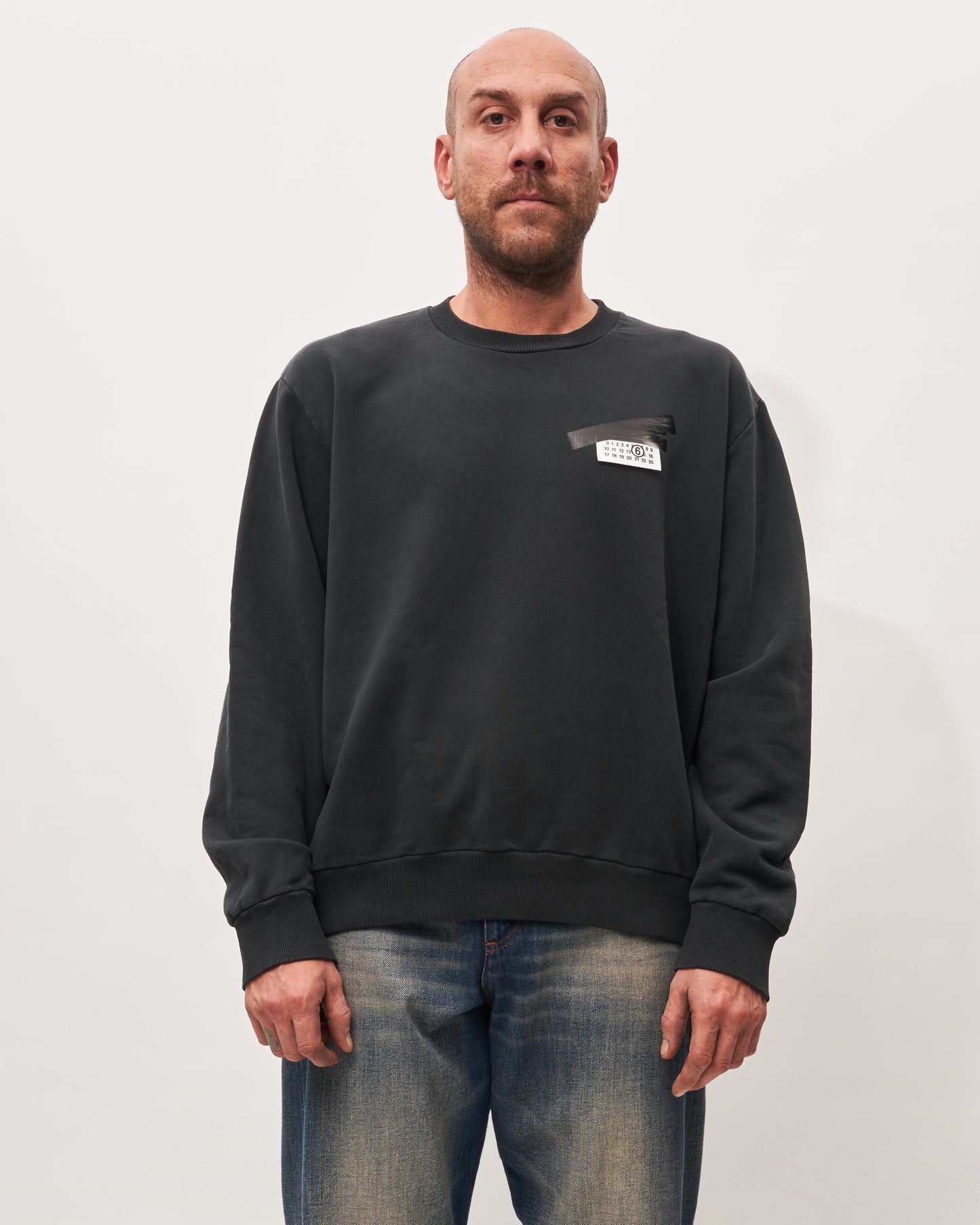 MM6 Margiela Felpa Nera Porta Logo