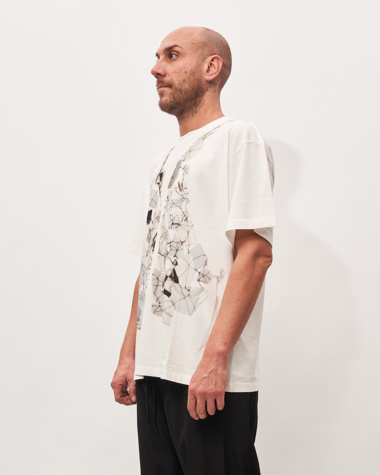 MM6 Margiela t-shirt bianca stampa orecchini