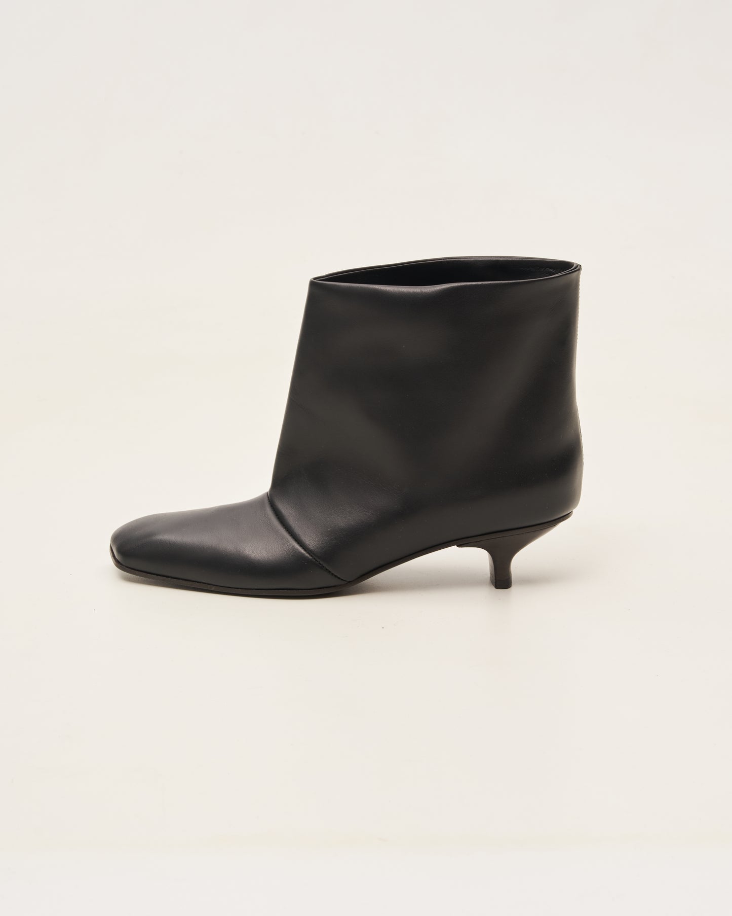 Vicini black square-toe ankle boot