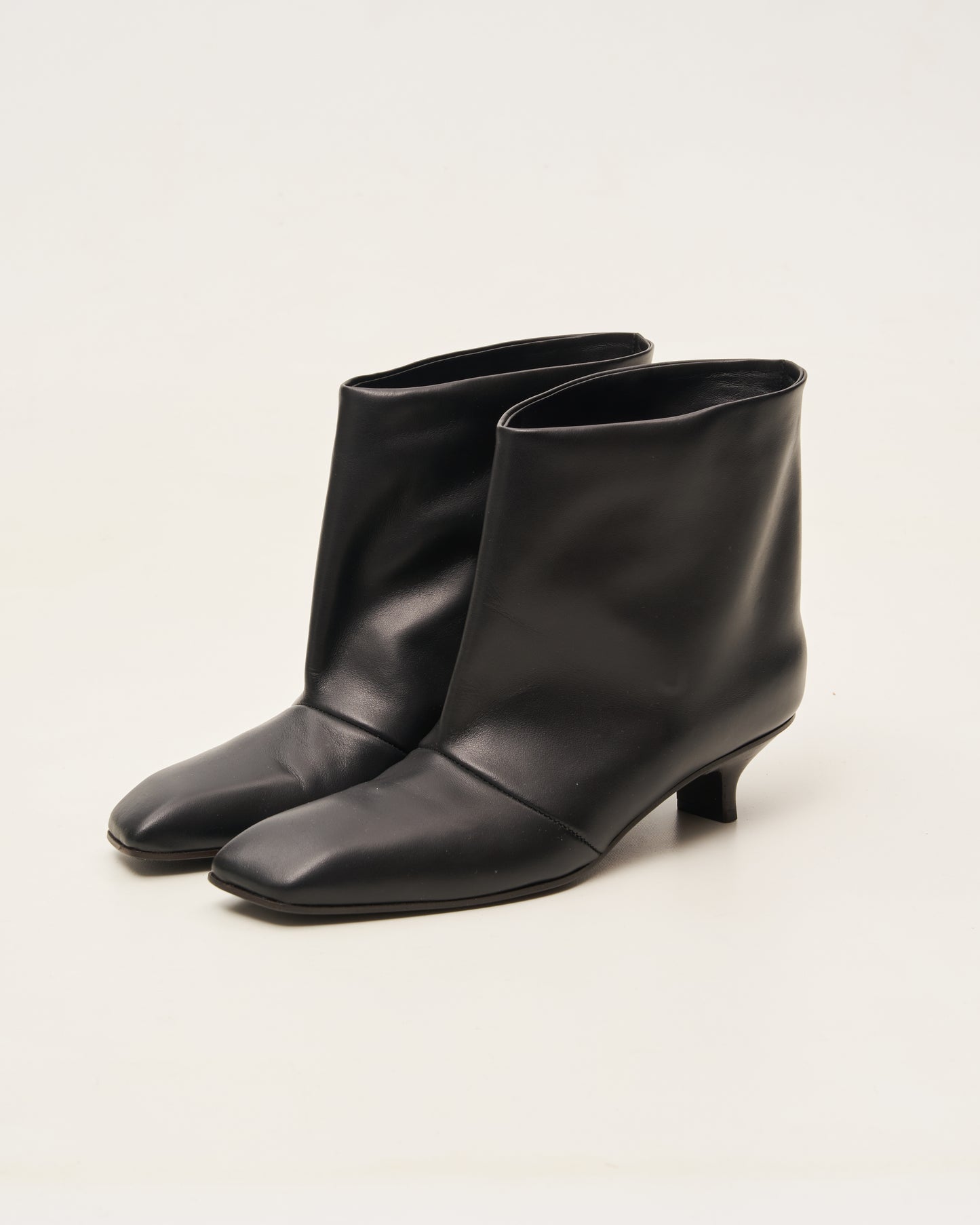 Vicini black square-toe ankle boot