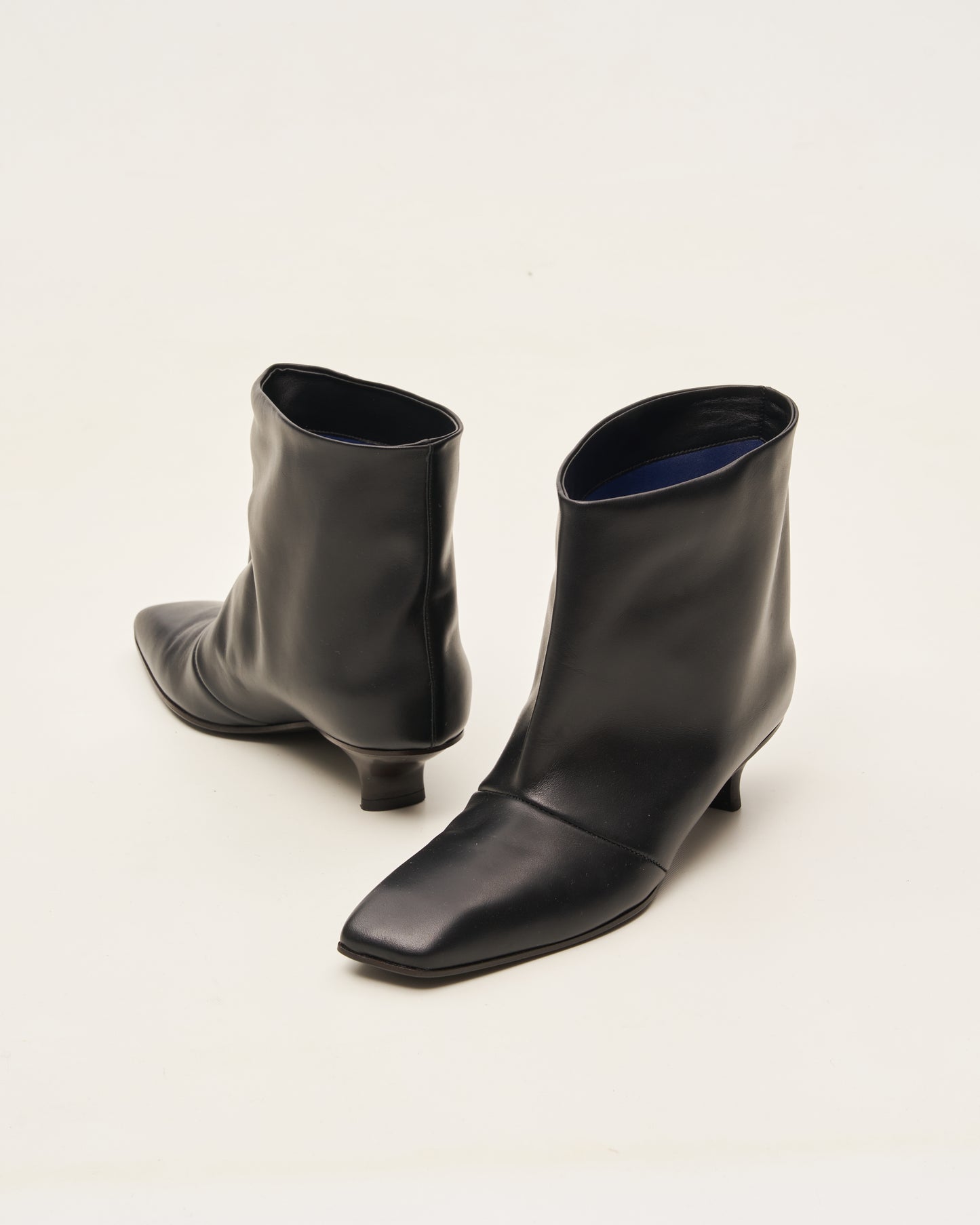 Vicini black square-toe ankle boot