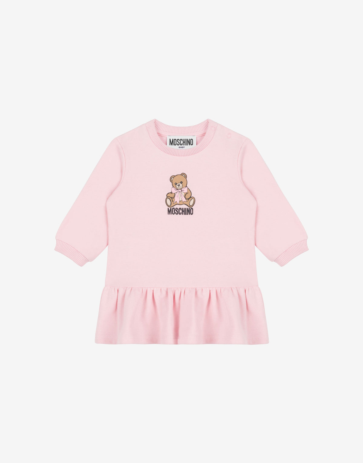 MOSCHINO Abito rosa in felpa con Teddy Bear