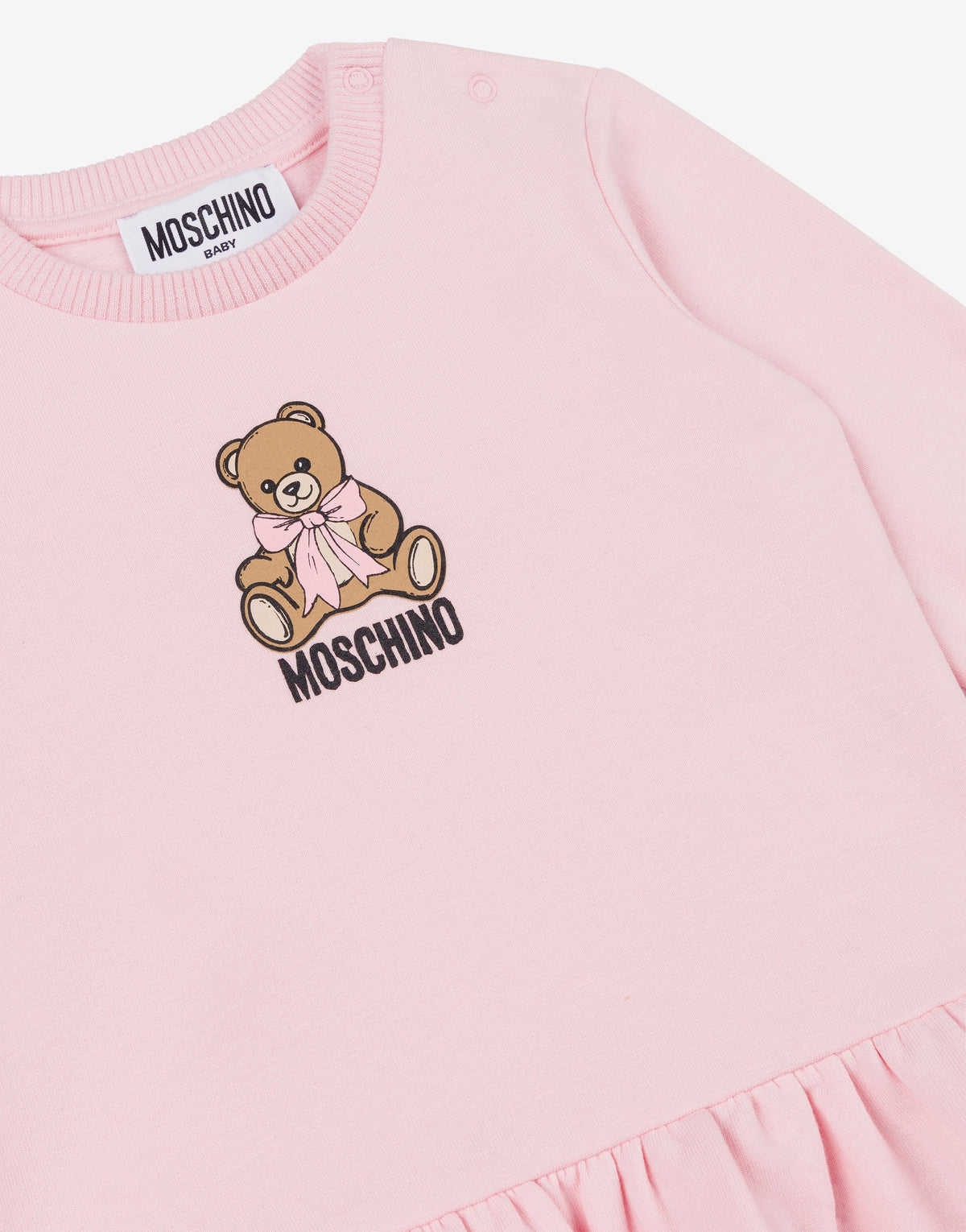 MOSCHINO Abito rosa in felpa con Teddy Bear