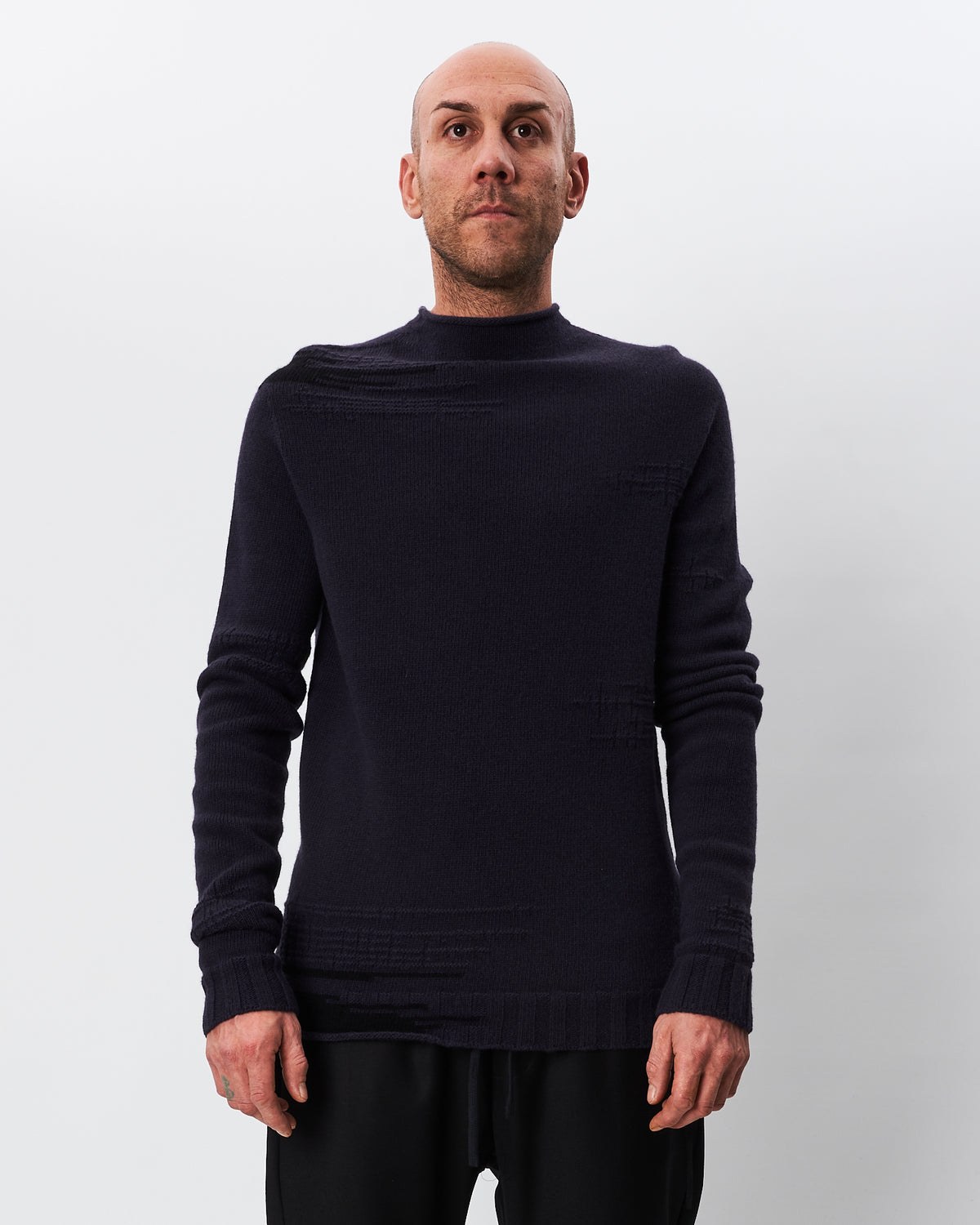 MD75 maglia blu collo in piedi