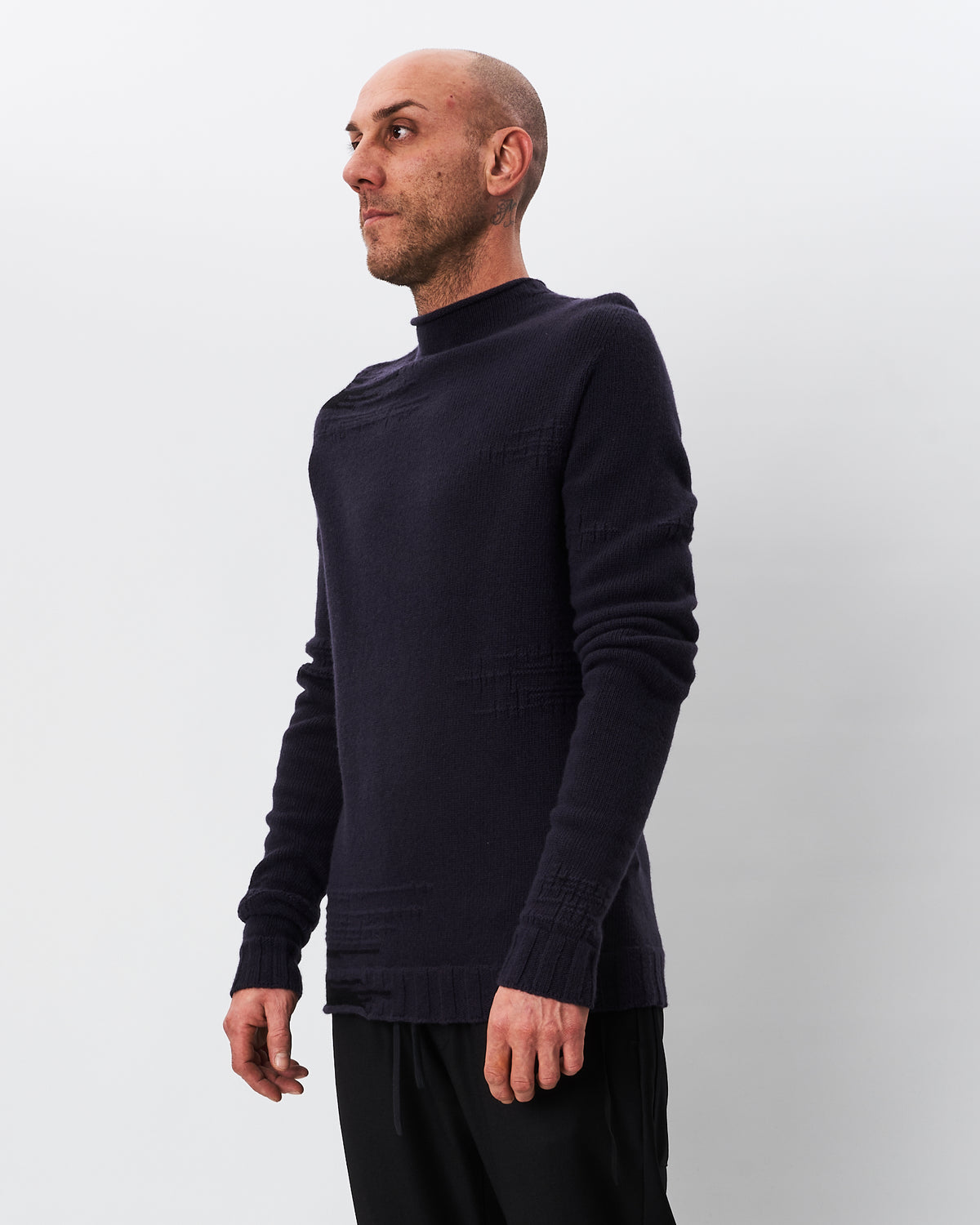 MD75 maglia blu collo in piedi