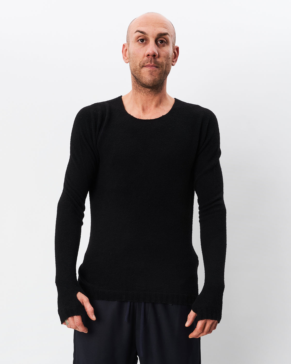 MD75 maglia pulita nera lana/seta
