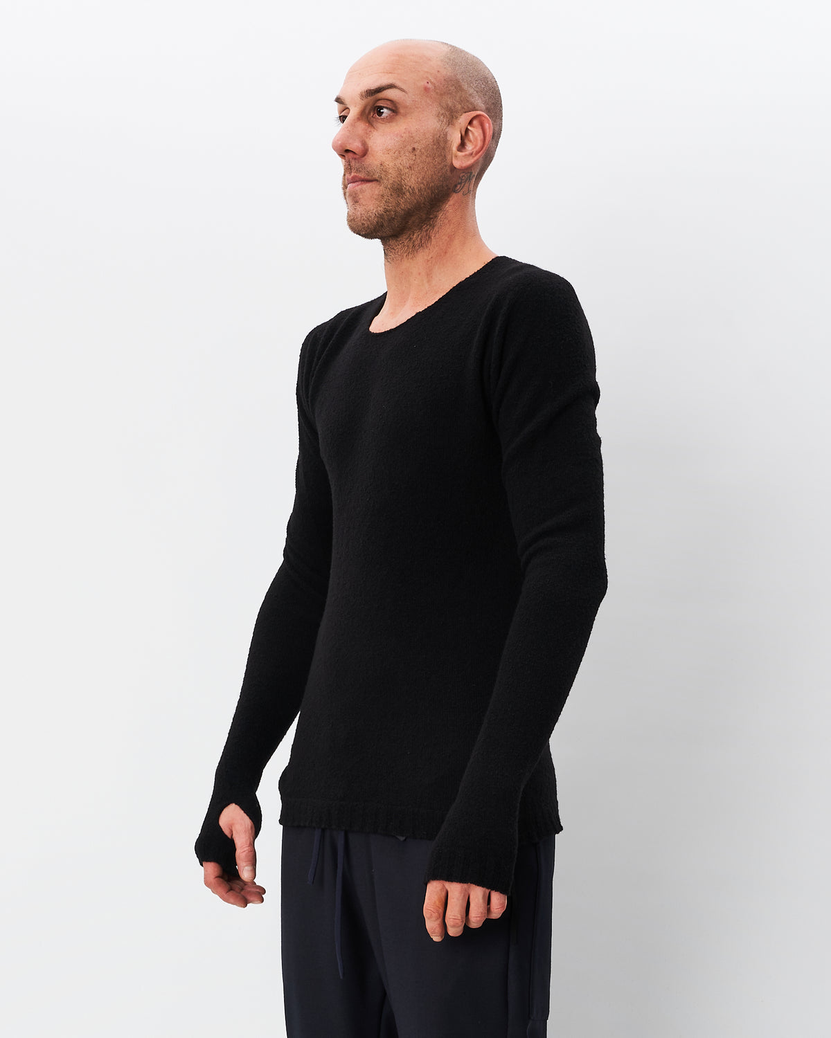MD75 maglia pulita nera lana/seta