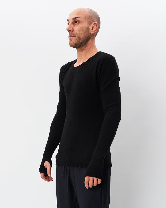 MD75 maglia pulita nera lana/seta