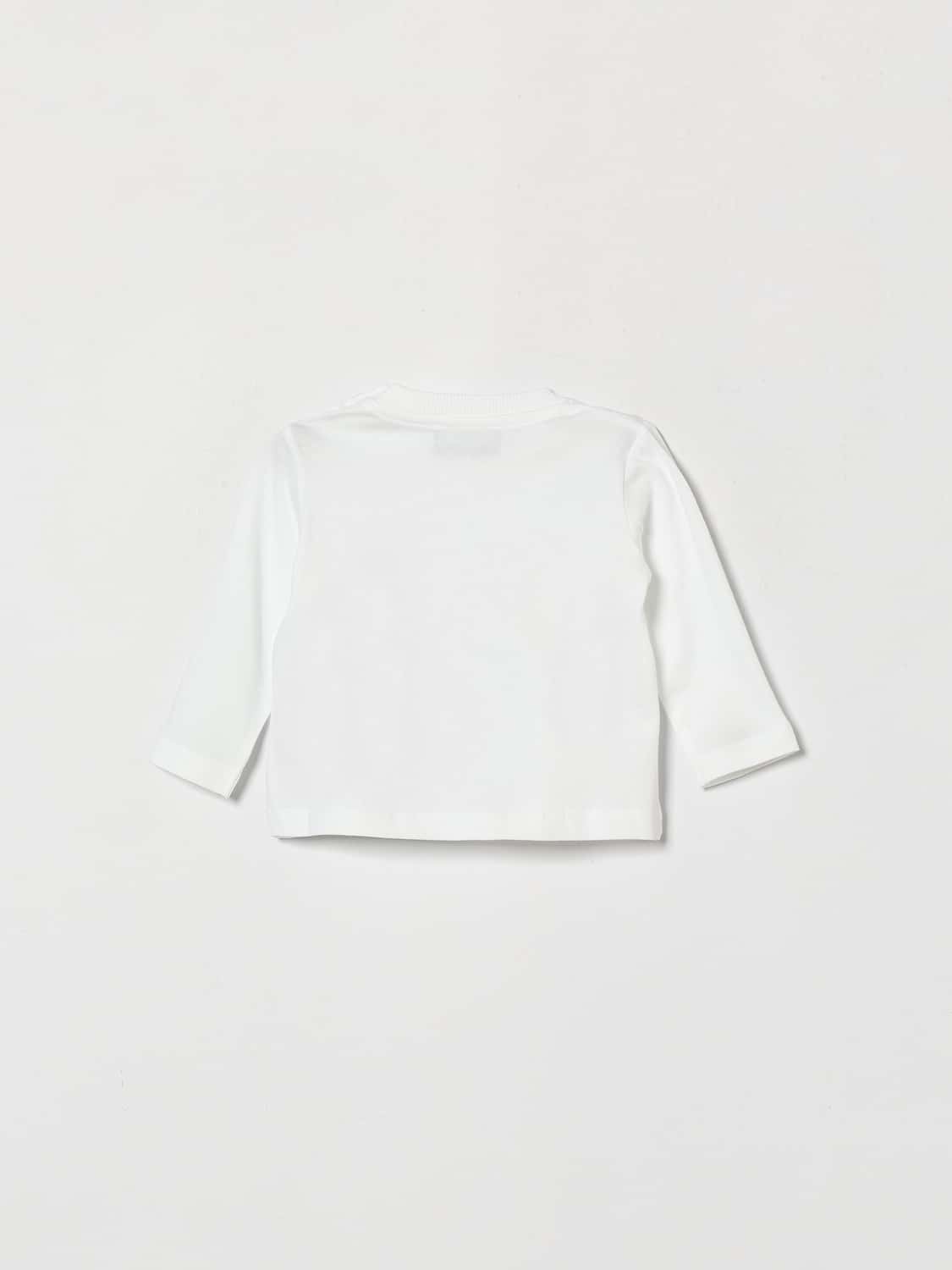 MOSCHINO T-shirt bianca a maniche lunghe con Teddy Bear