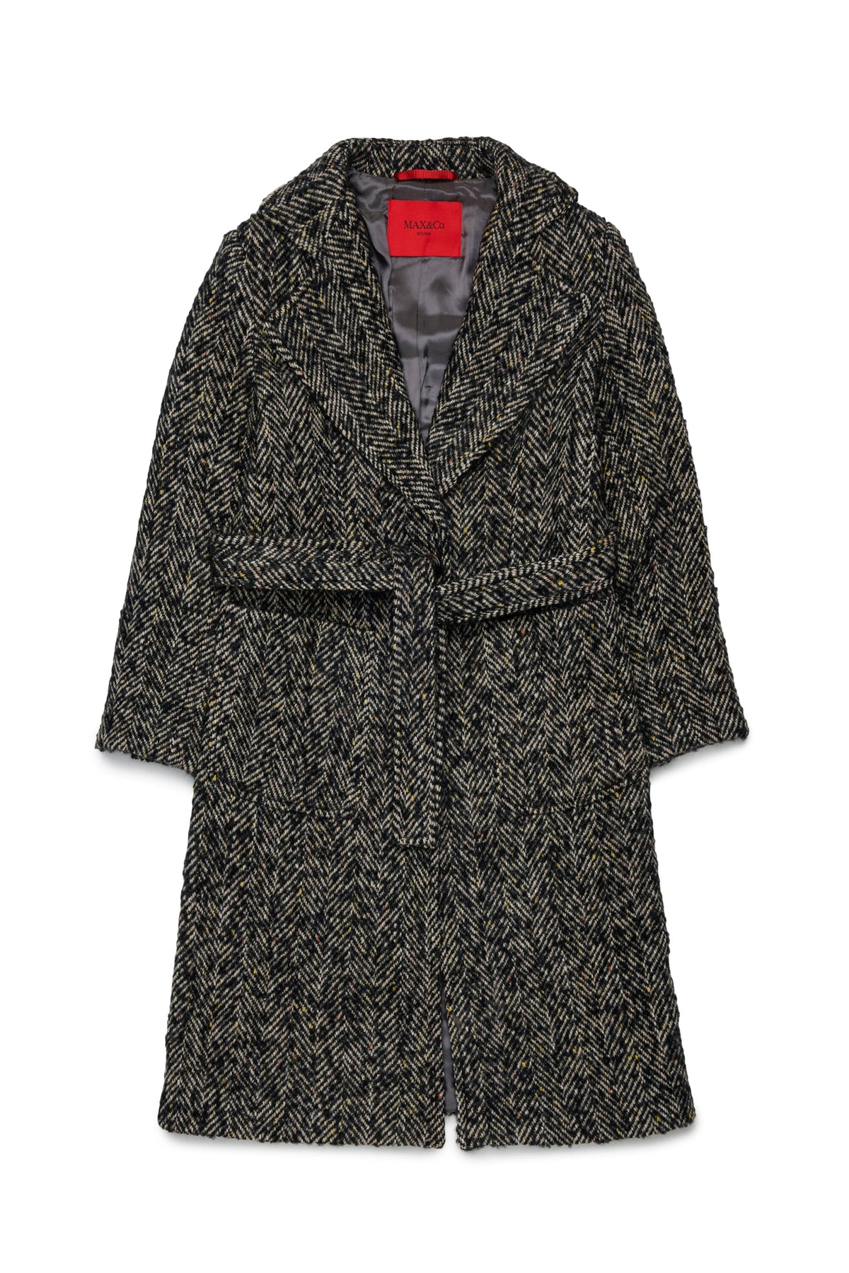 MAX&Co. Cappotto lungo spinato con cintura