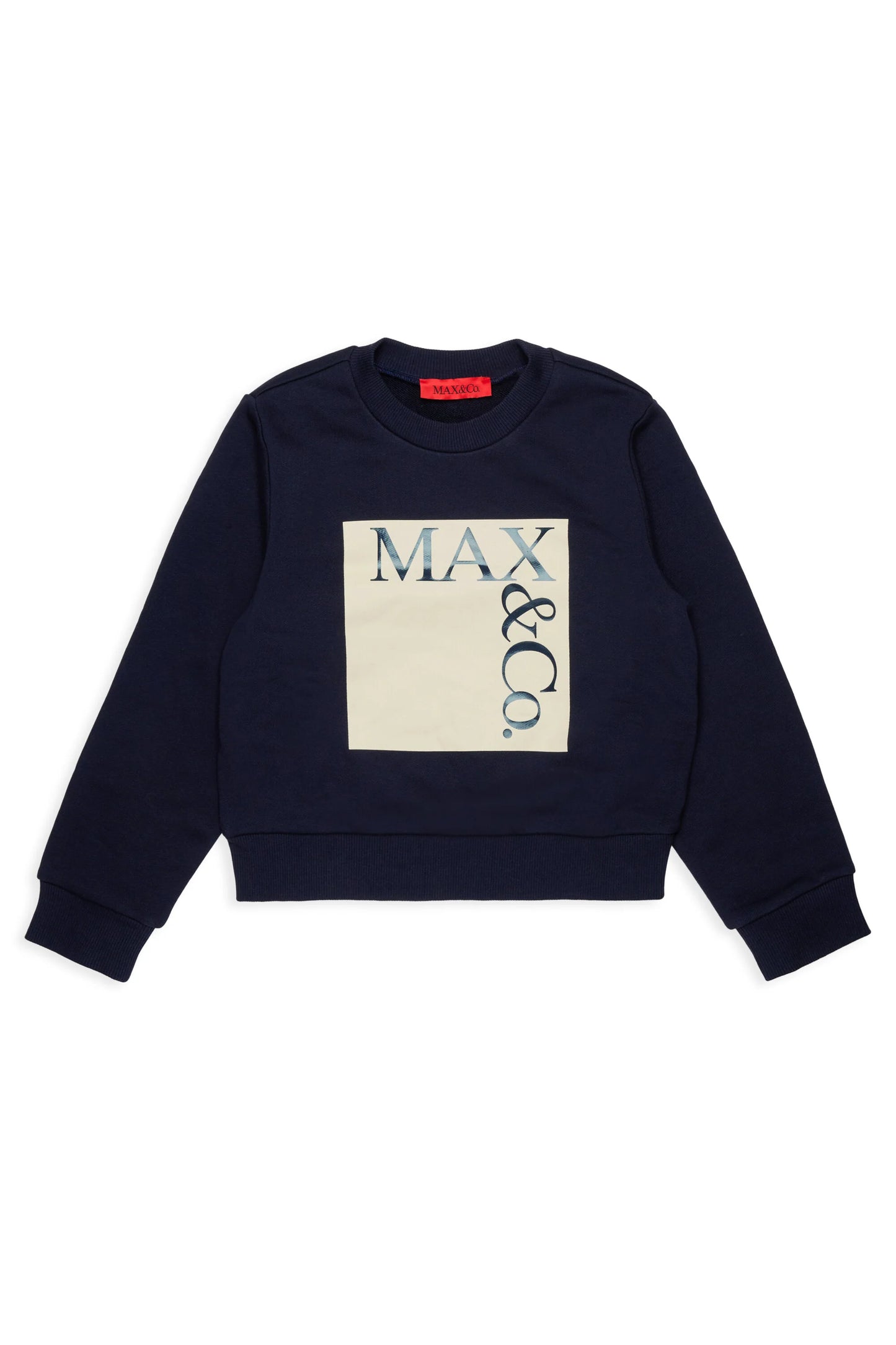 MAX&Co. Felpa girocollo blu con logo