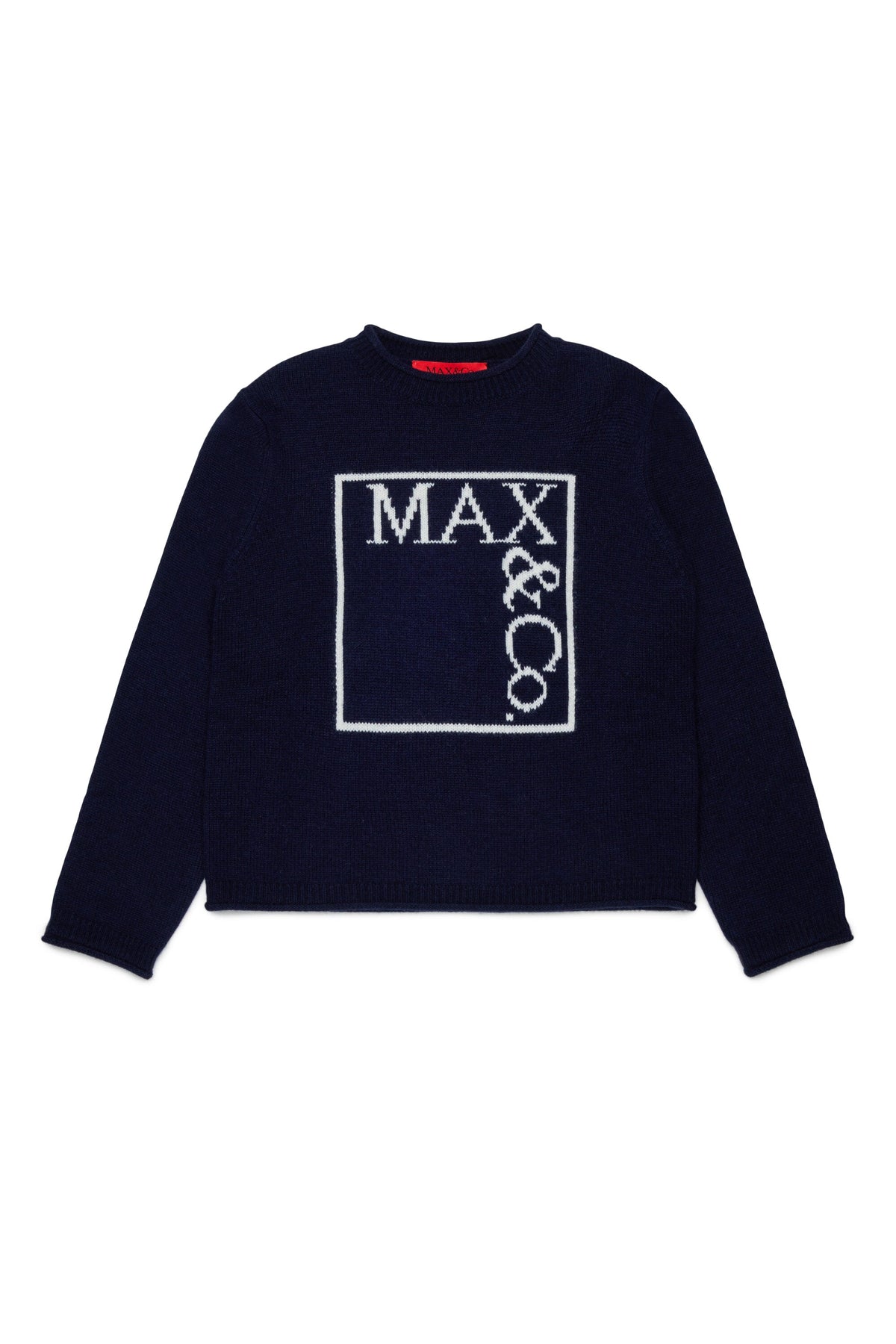MAX&Co. Maglione blu con logo latte