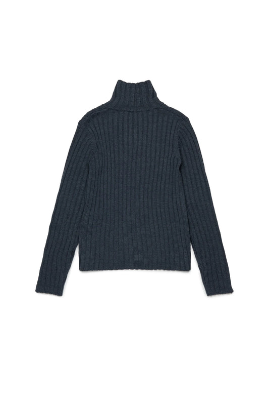 MAX&Co. Cardigan collo alto in misto lana a coste