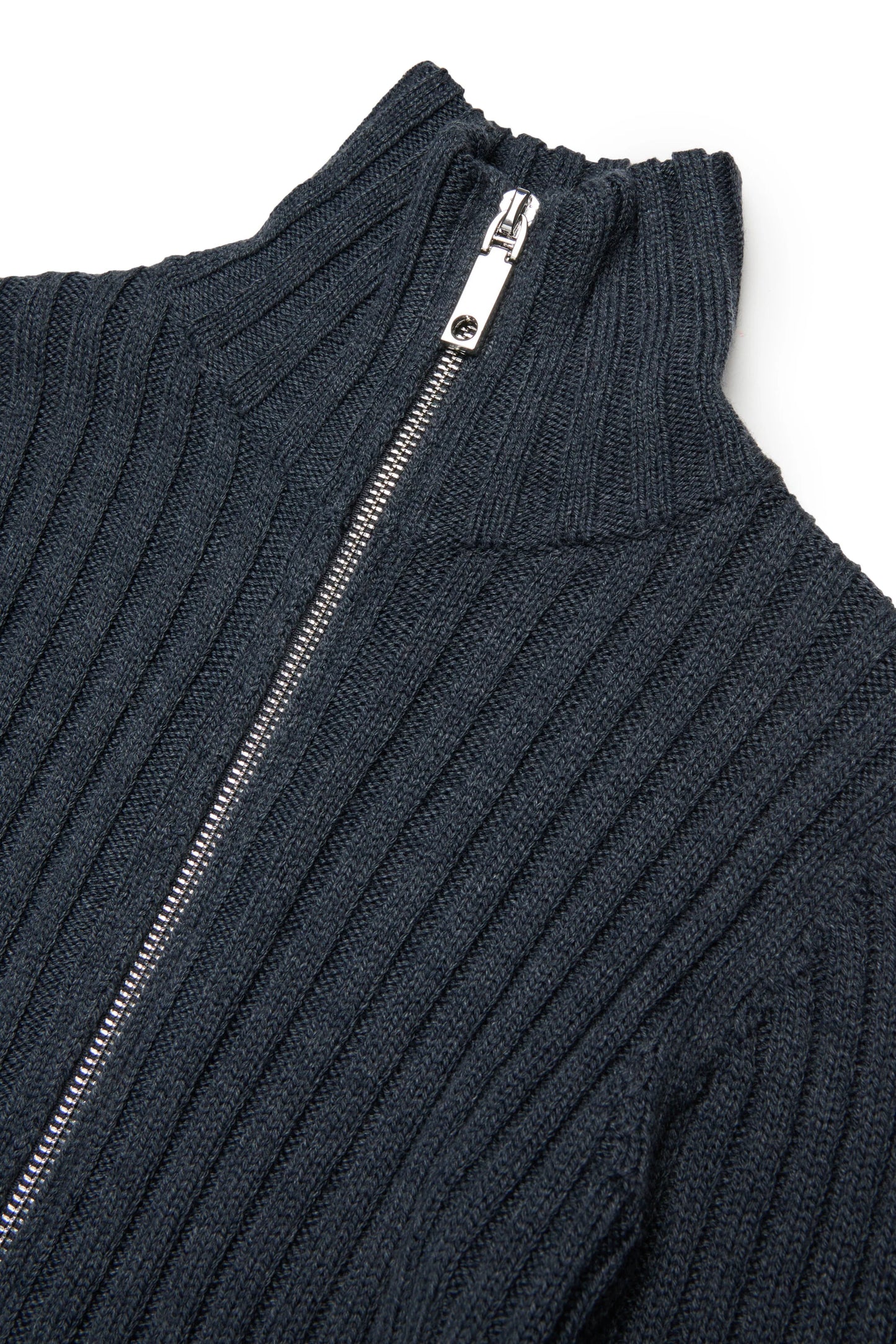 MAX&Co. Cardigan collo alto in misto lana a coste