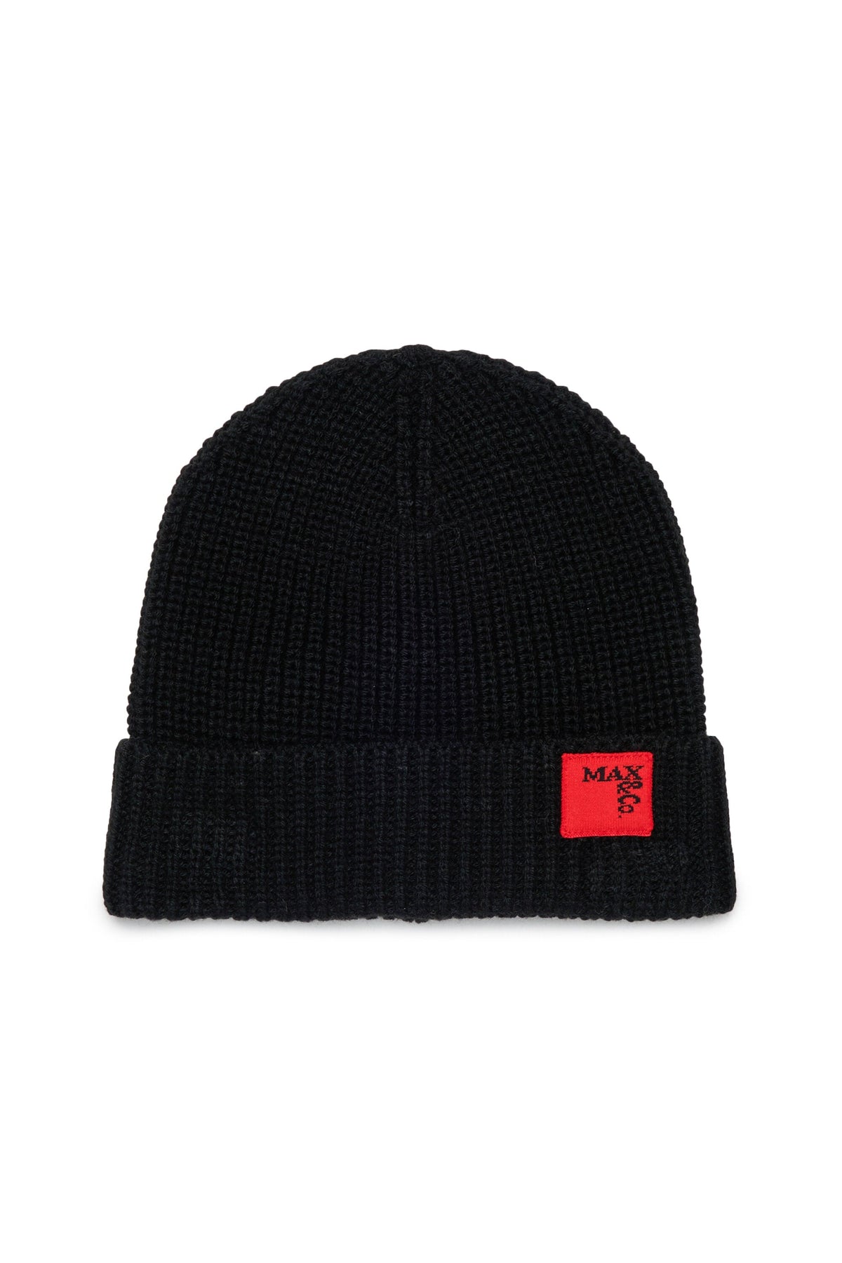 MAX&Co. Berretto nero in misto lana con patch logo