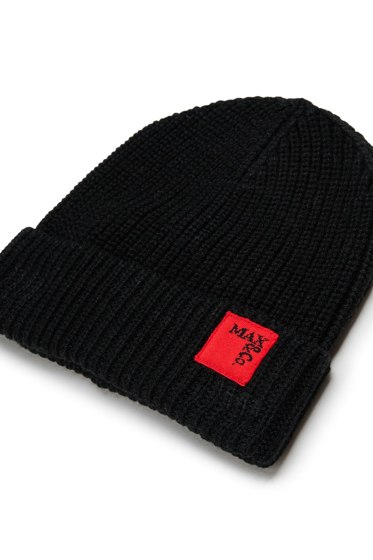 MAX&Co. Berretto nero in misto lana con patch logo