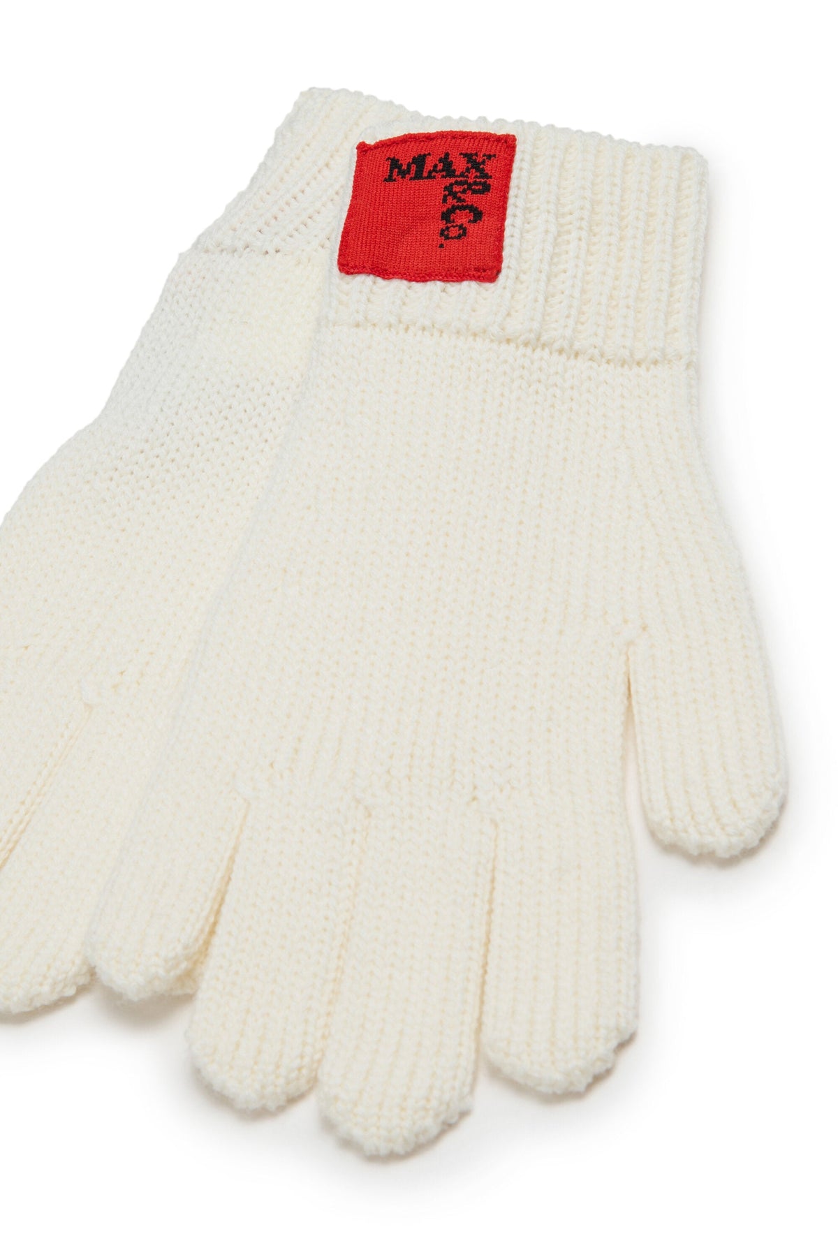 MAX&Co. Guanti latte in misto lana con patch logo