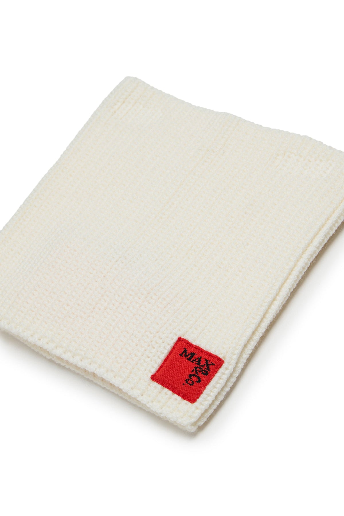 MAX&Co. Scaldacollo latte in misto lana con patch logo