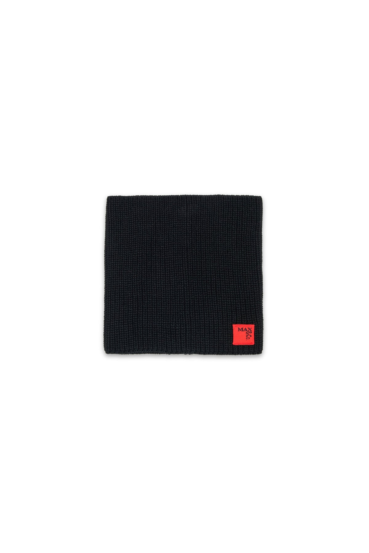 MAX&Co. Scaldacollo nero in misto lana con patch logo