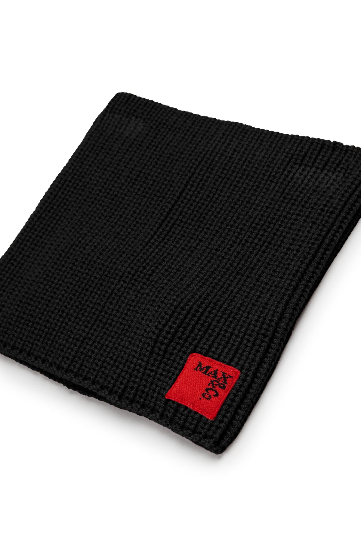 MAX&Co. Scaldacollo nero in misto lana con patch logo