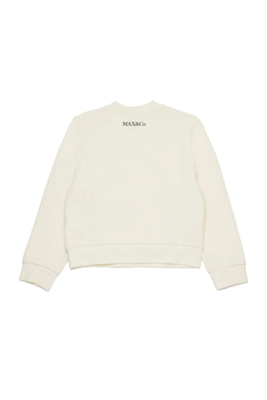 MAX&Co. Felpa latte girocollo con logo