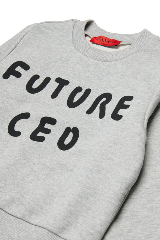 MAX&Co. Felpa grigia girocollo con logo