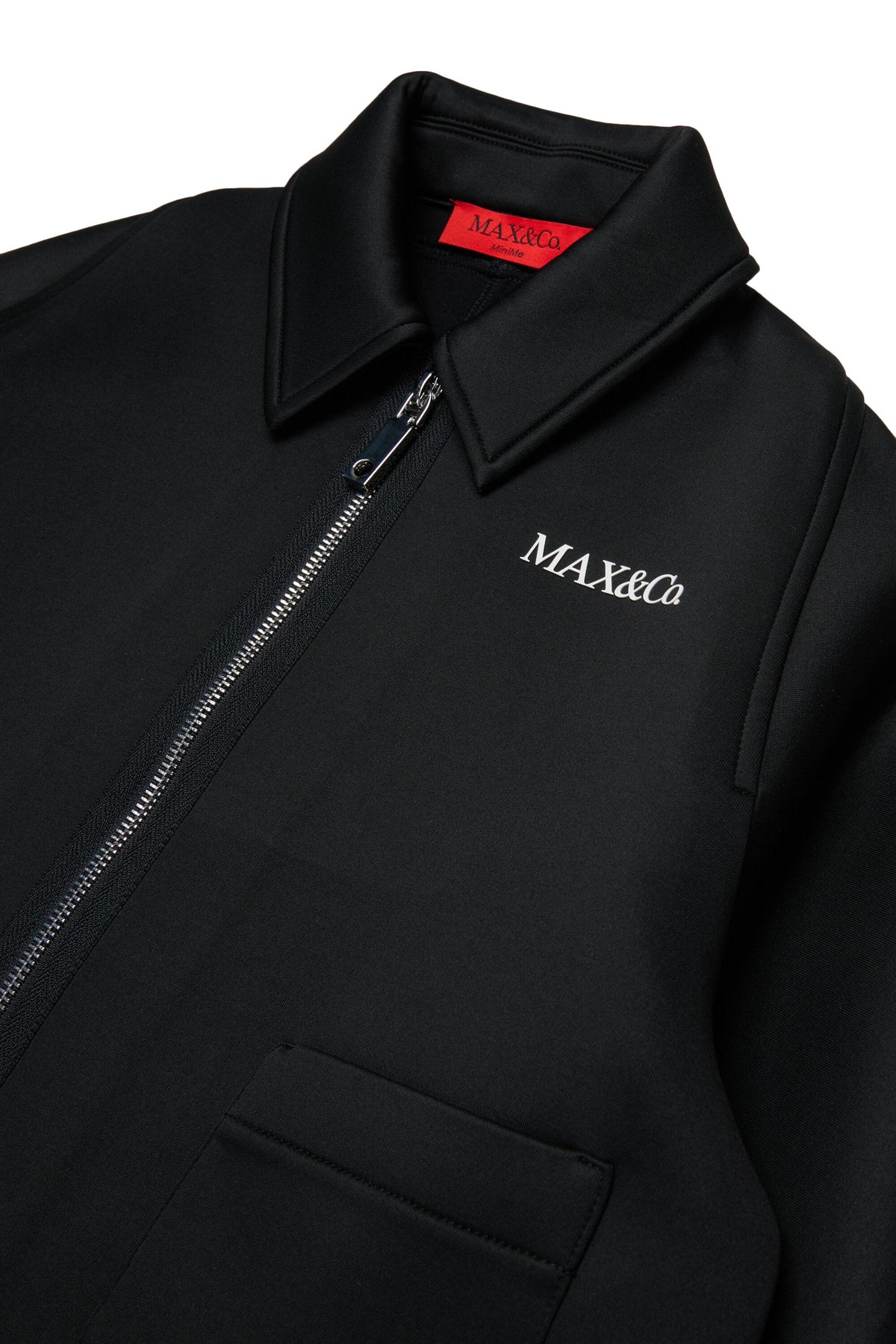 MAX&Co. Giacca corta nera in scuba con logo