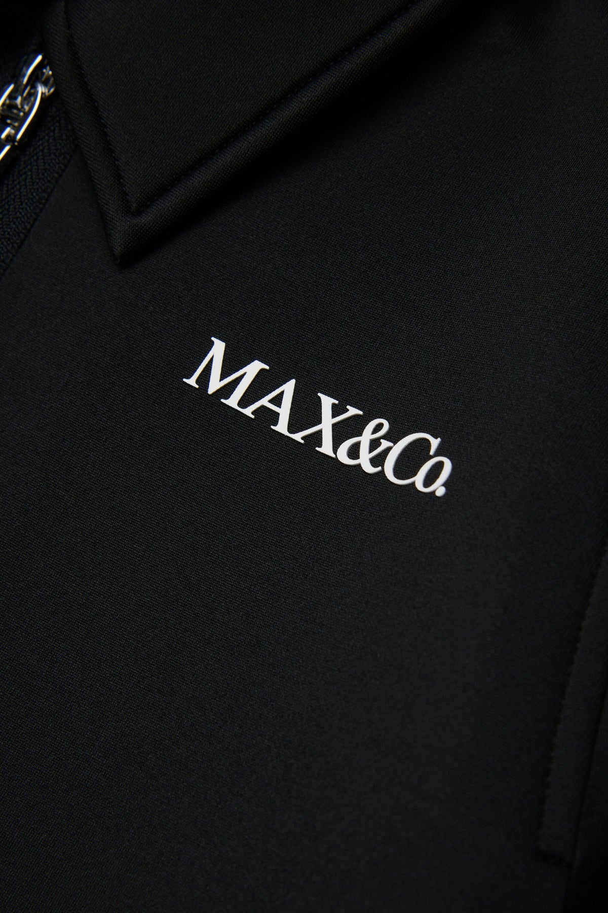 MAX&Co. Giacca corta nera in scuba con logo