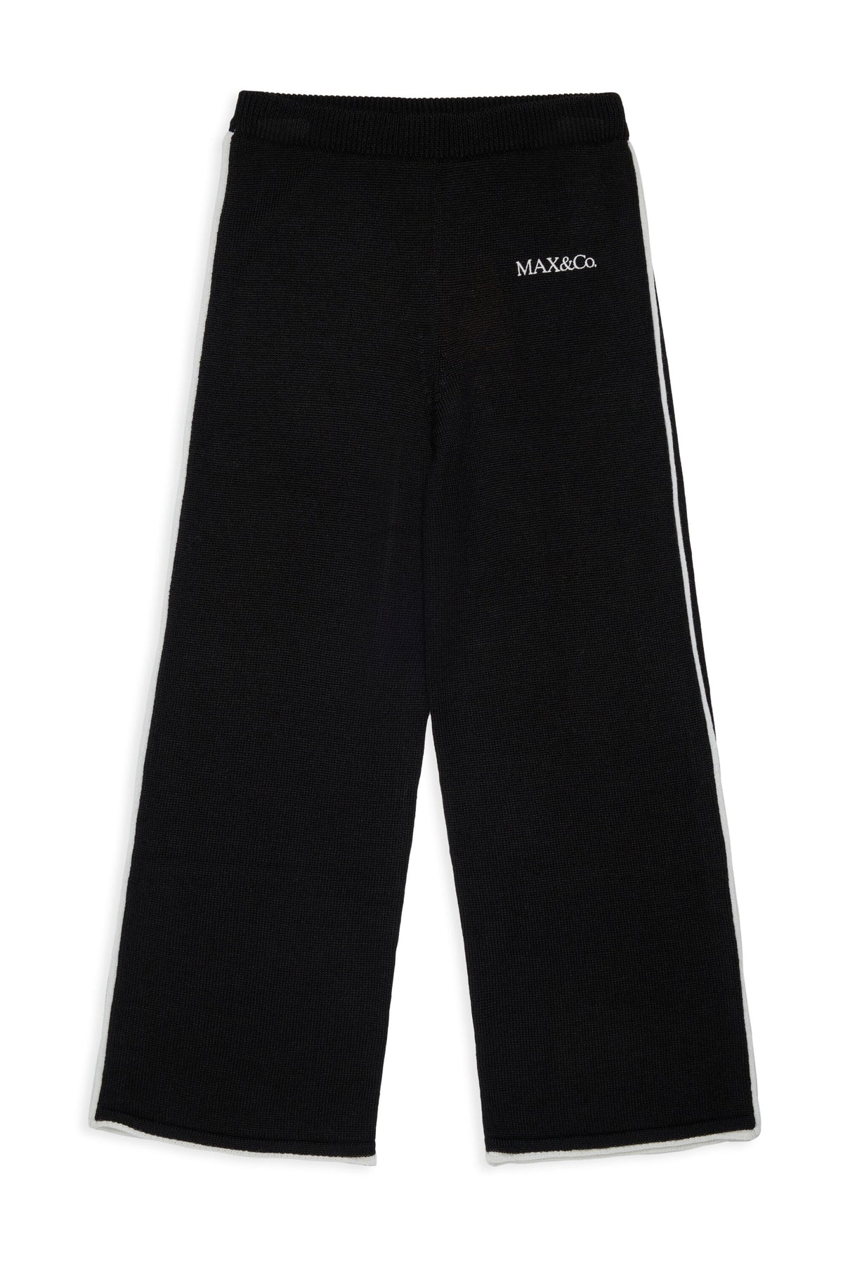 MAX&Co. Pantalone nero in maglia con profili latte